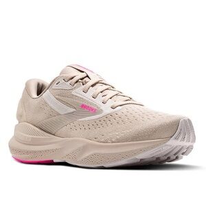 Brooks Women's Neutral Beige Running Sneakers with Pink Accents